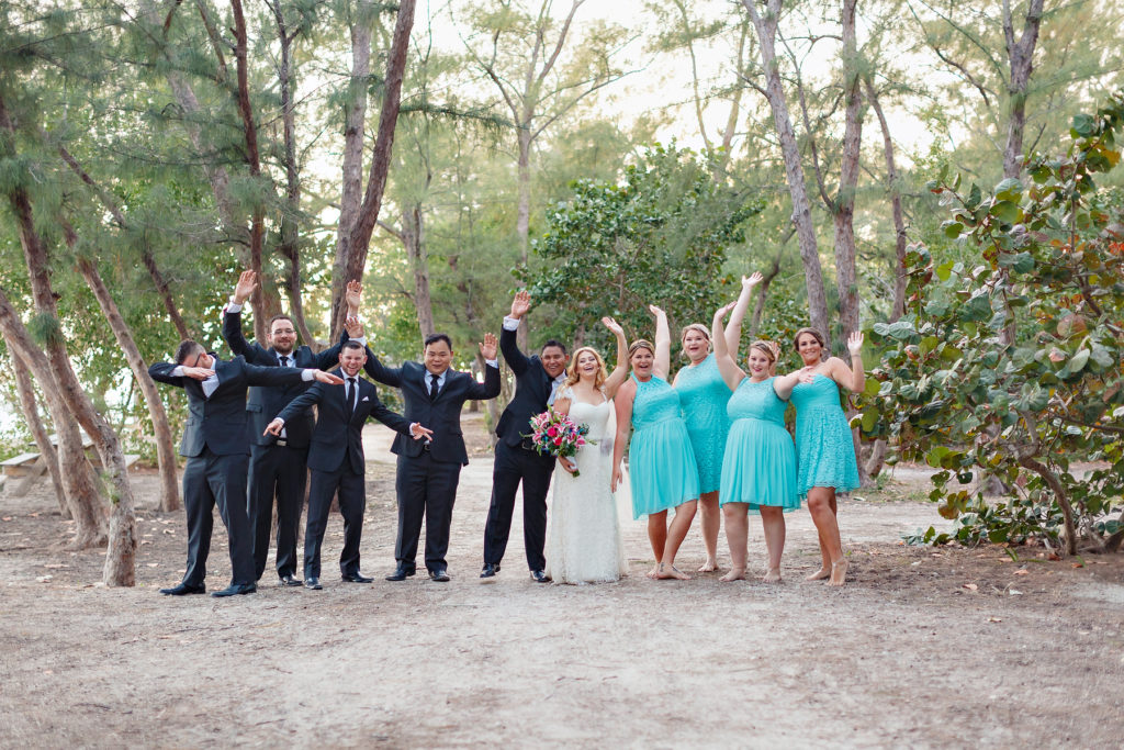 bridal party fort zachary taylor state park wedding