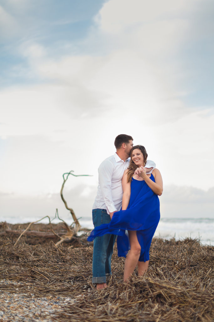 couple on beach engagement photos