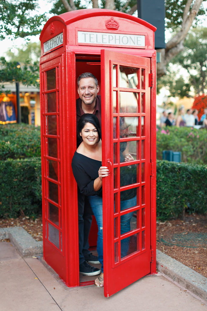 British Phone Booth Engagement Photos